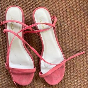 Suede pink heels